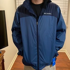 Mens dark blue rain jacket